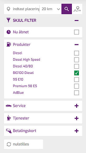 Find din BIO100 Diesel OIL! tankstation