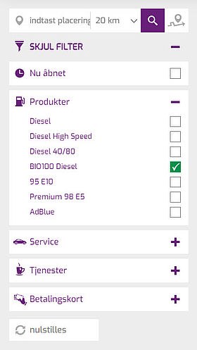 Find din BIO100 Diesel OIL! tankstation